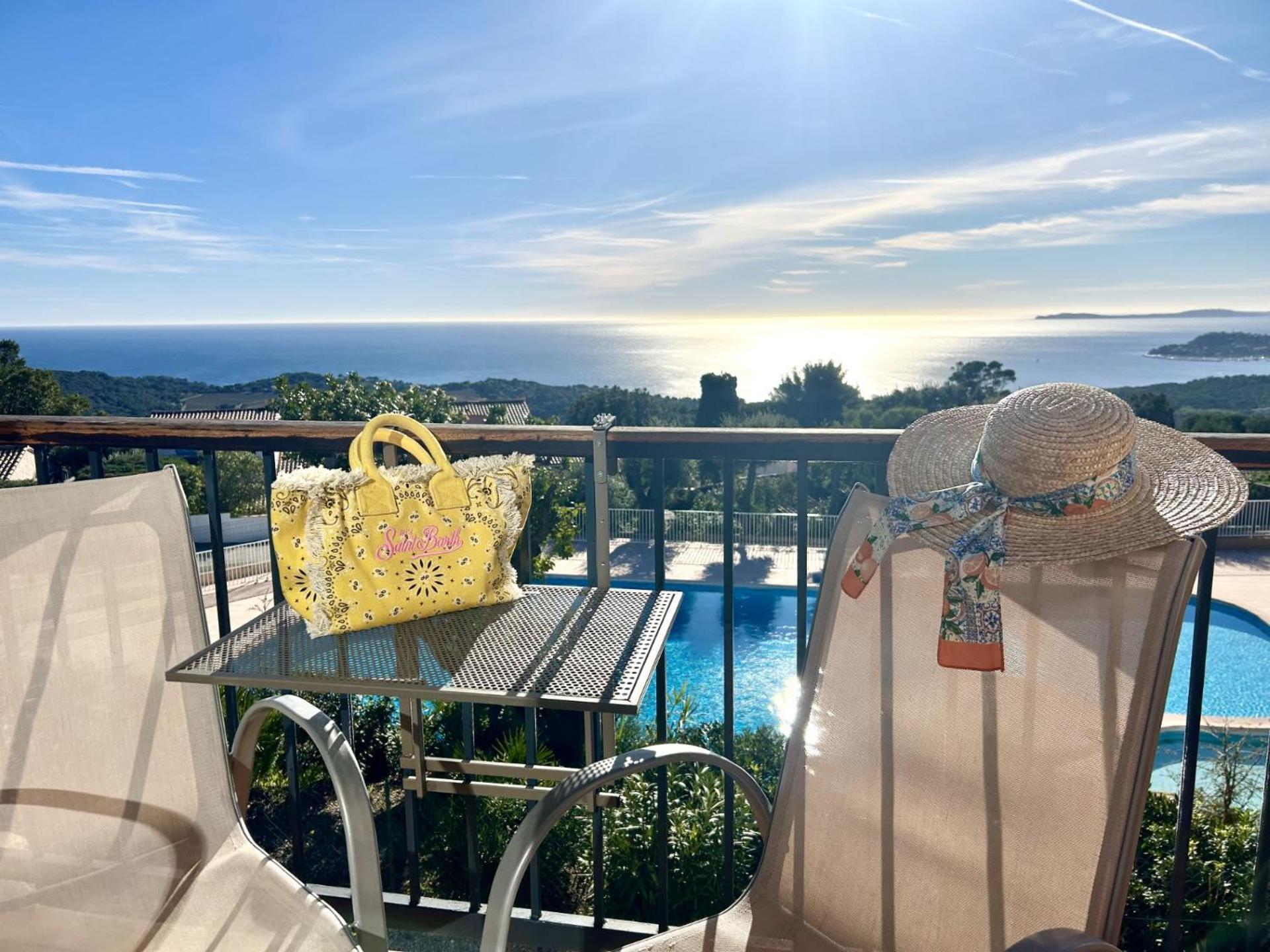Studio Pool House Mdt 2 Etoiles Vue Mer Panoramique Amazing Sea View Wifi Linge Linen Inclut Aircondition La Croix-Valmer Exterior photo